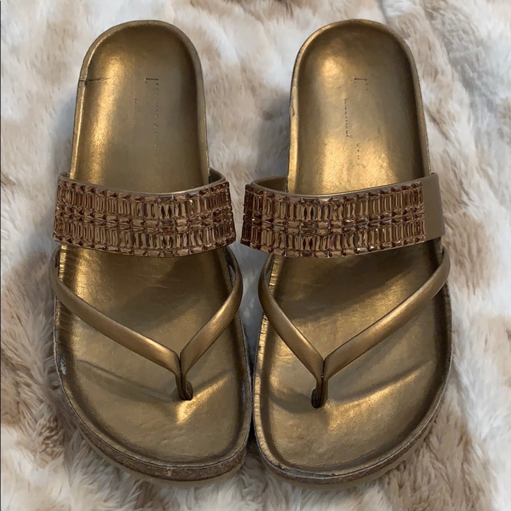 Copper gold sandals